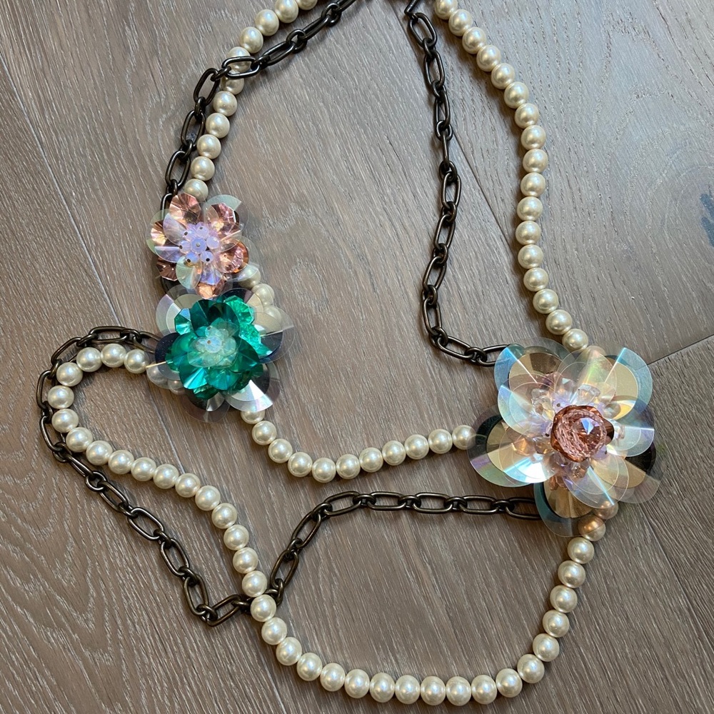 Lanvin Limited Edition crystal and pearl necklace